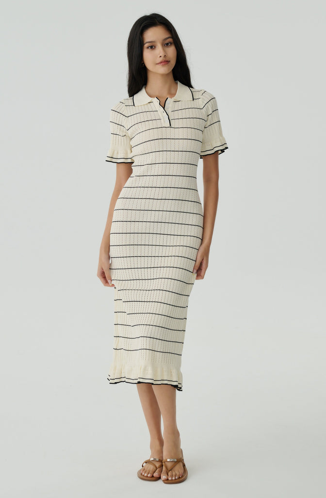 Raffles garden stripes knit dress
