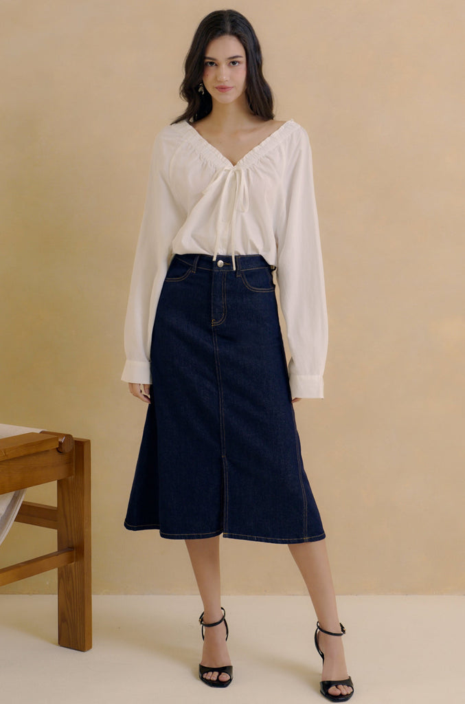 Casual chic denim skirt