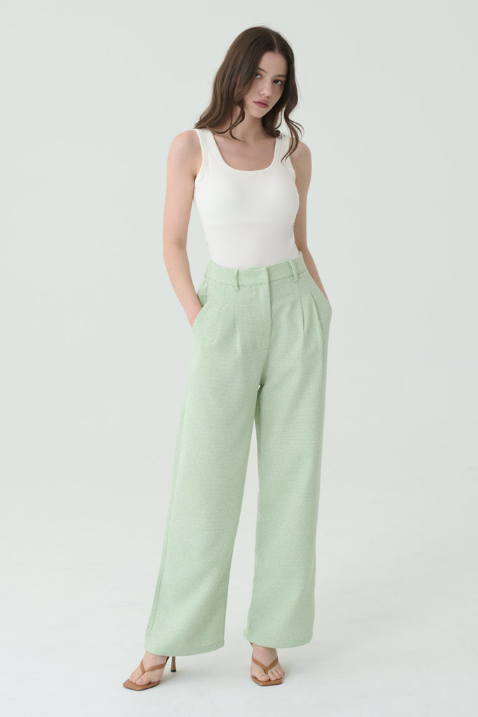 Mint cream clould pant in green