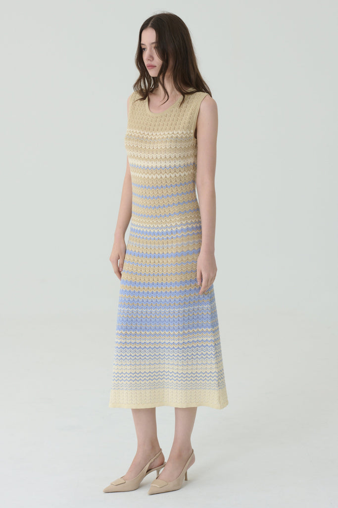 Mermaid fairytail stripes knit dress