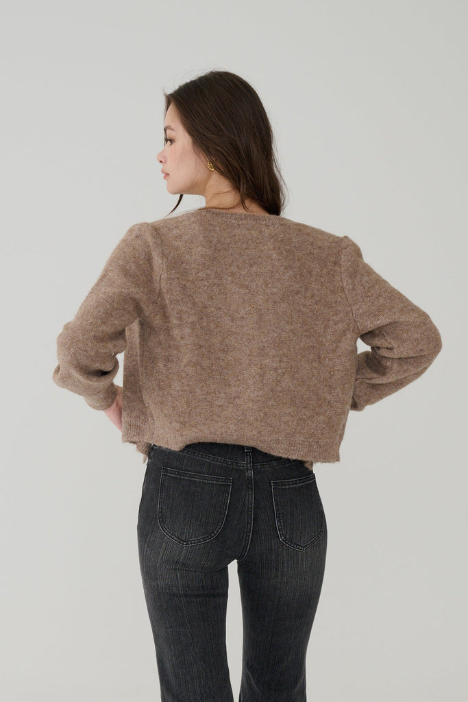 6% Wool Blend Two Ways Button Down Cardigan