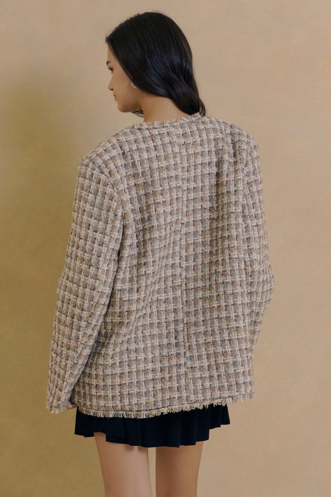 20% wool blend tweed coat