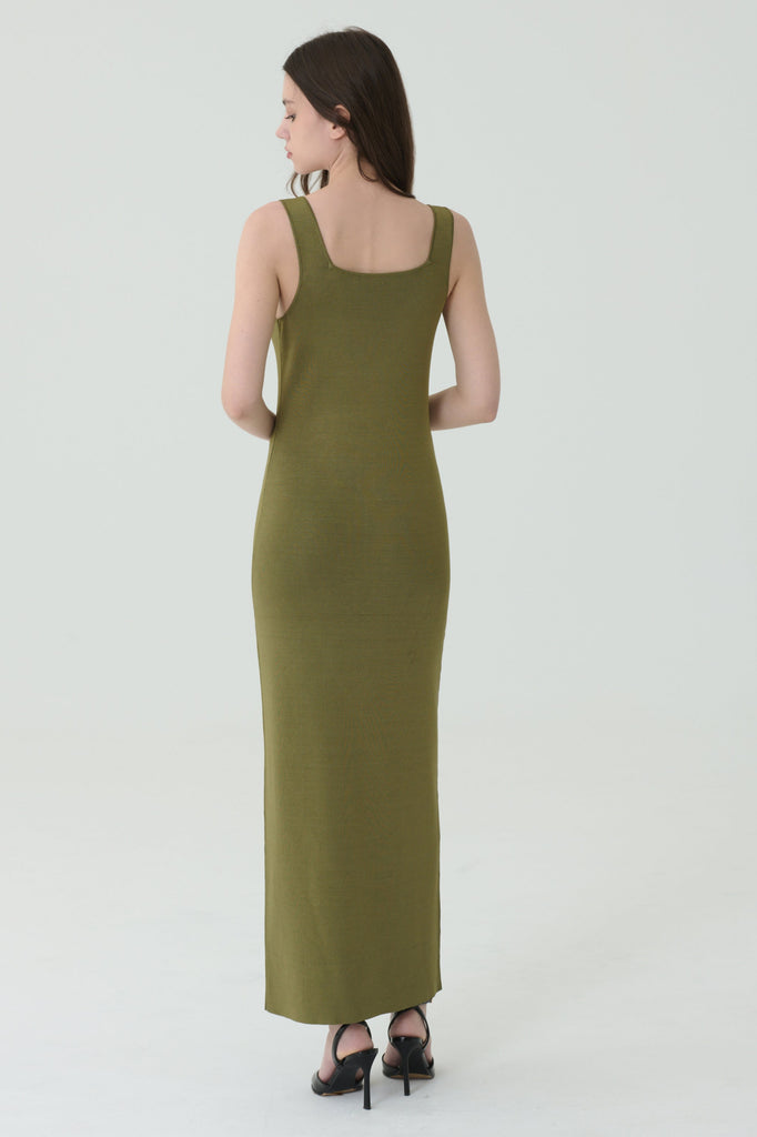 Smooth matcha knit dress