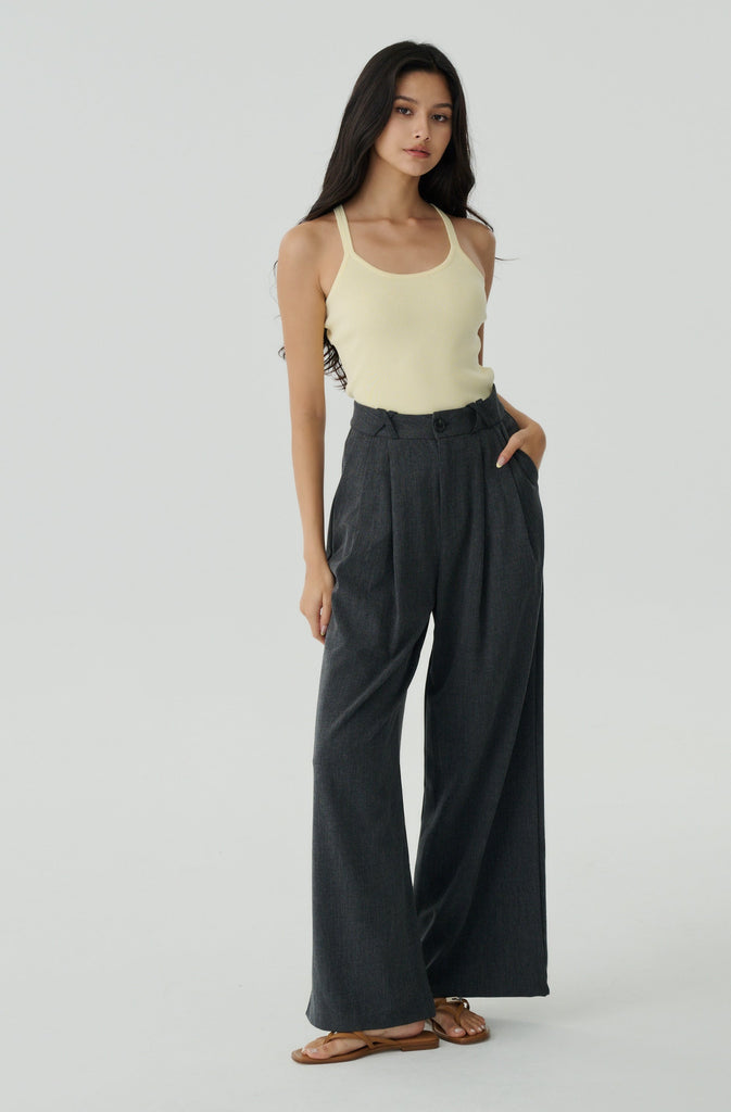Cannes wide leg pants in grey