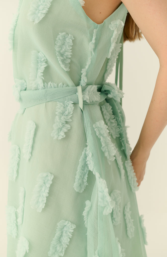 Tutu mini dress with belt in green