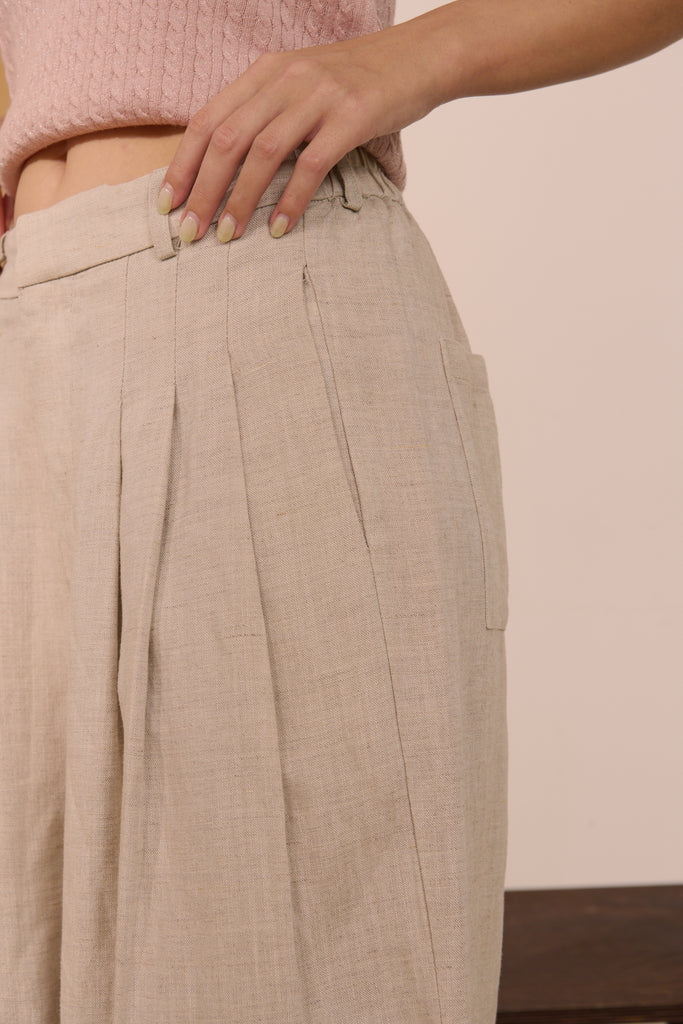 Urban flow linen pants in beige