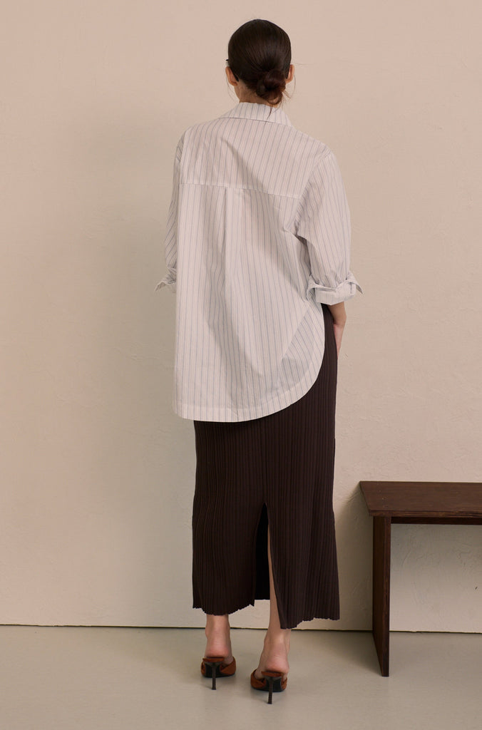 Casual daily stripe shirt in blue