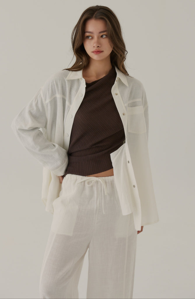 Fall for you linen shirt in white