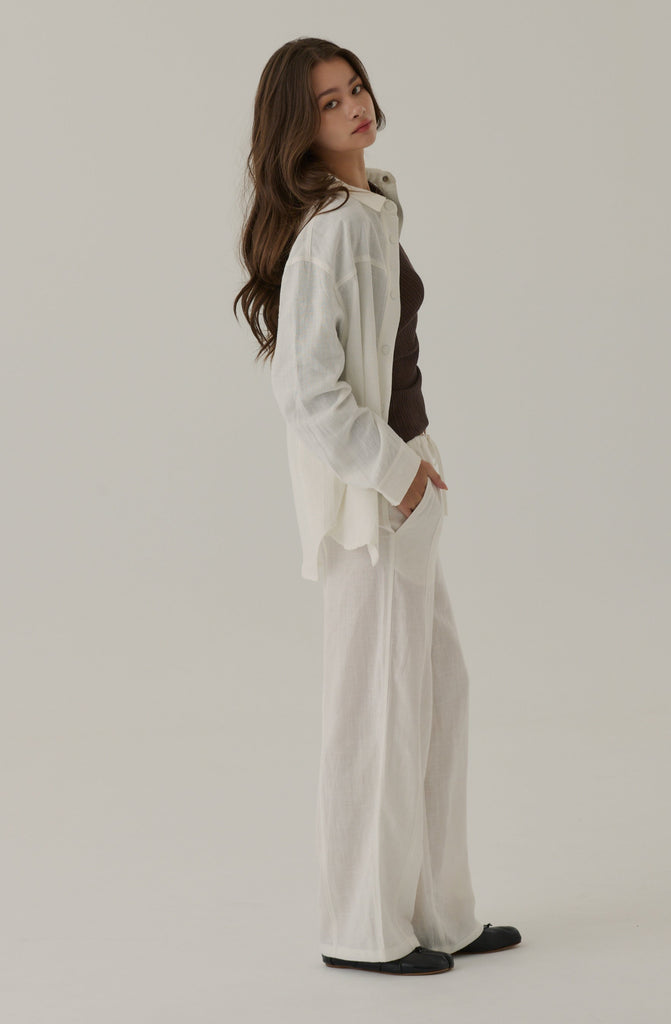 Fall for you linen shirt in white