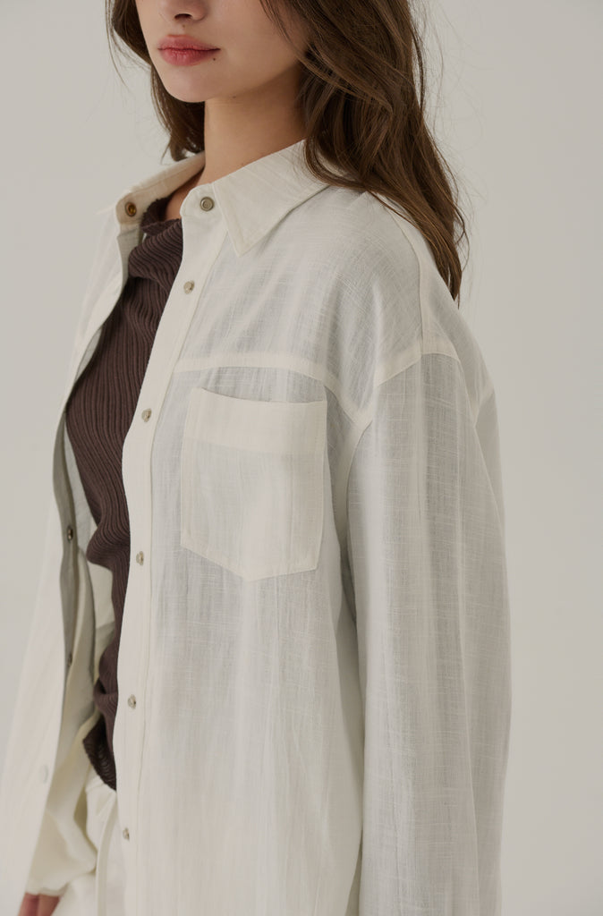 Fall for you linen shirt in white