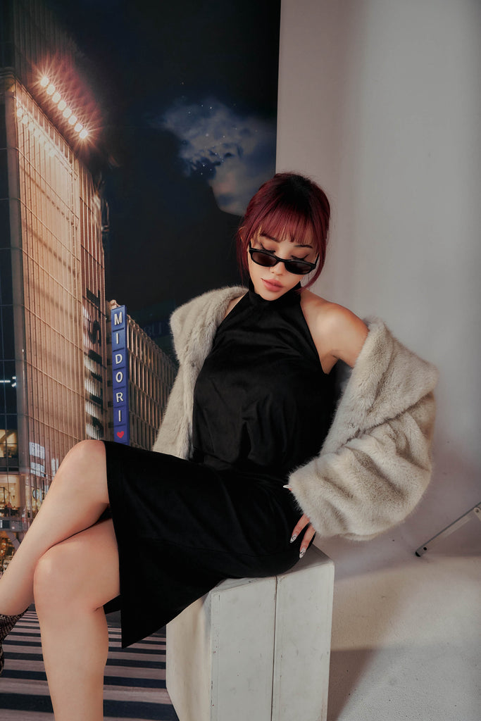 Midori x BisouBisou Cute But Savage Suede High Waisted Skirt