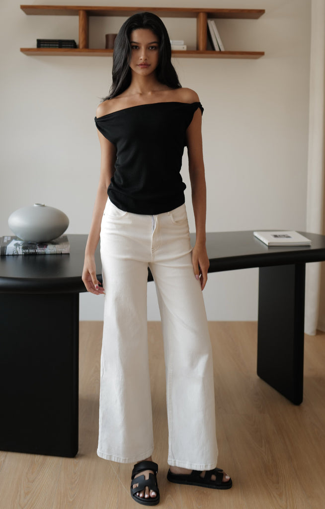 Midnight whisper knit top in black / pink / beige / grey