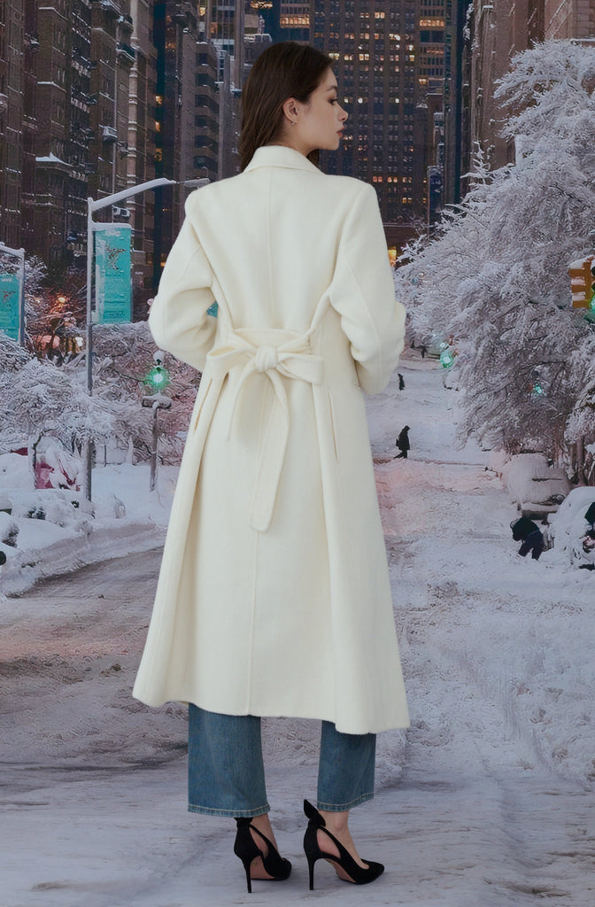 Snow storm wool Coat with belt