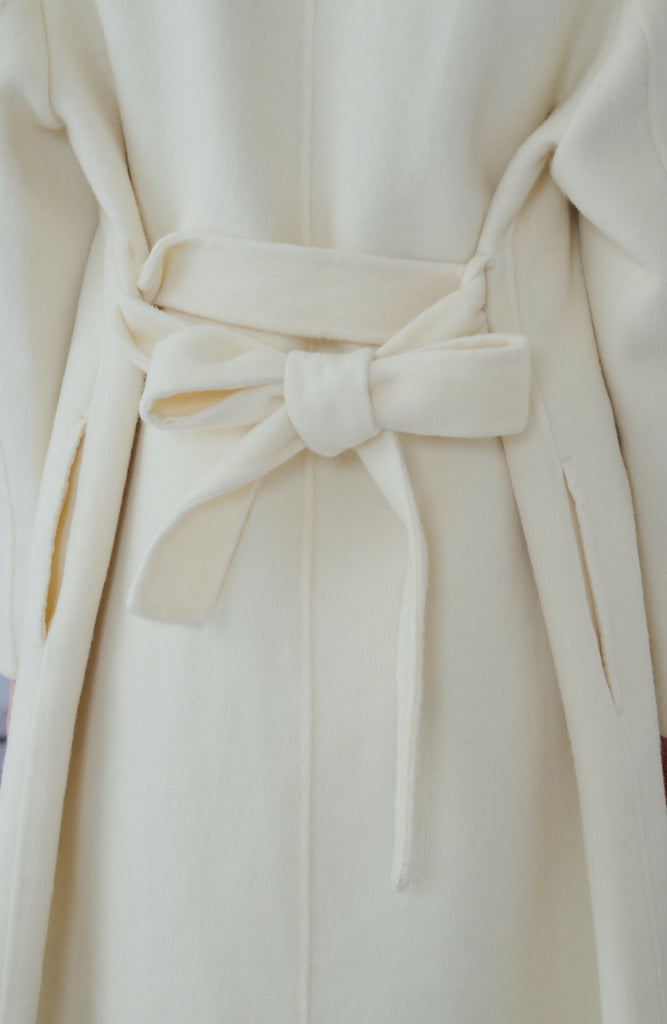 Snow storm wool Coat with belt
