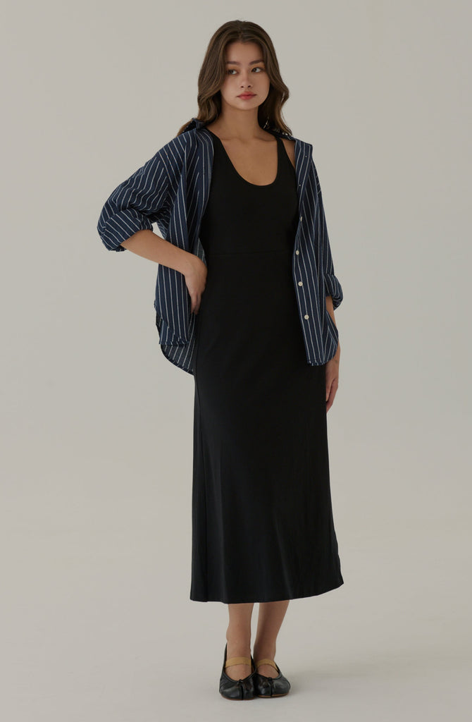 Harbor stripes shirt in navy blue