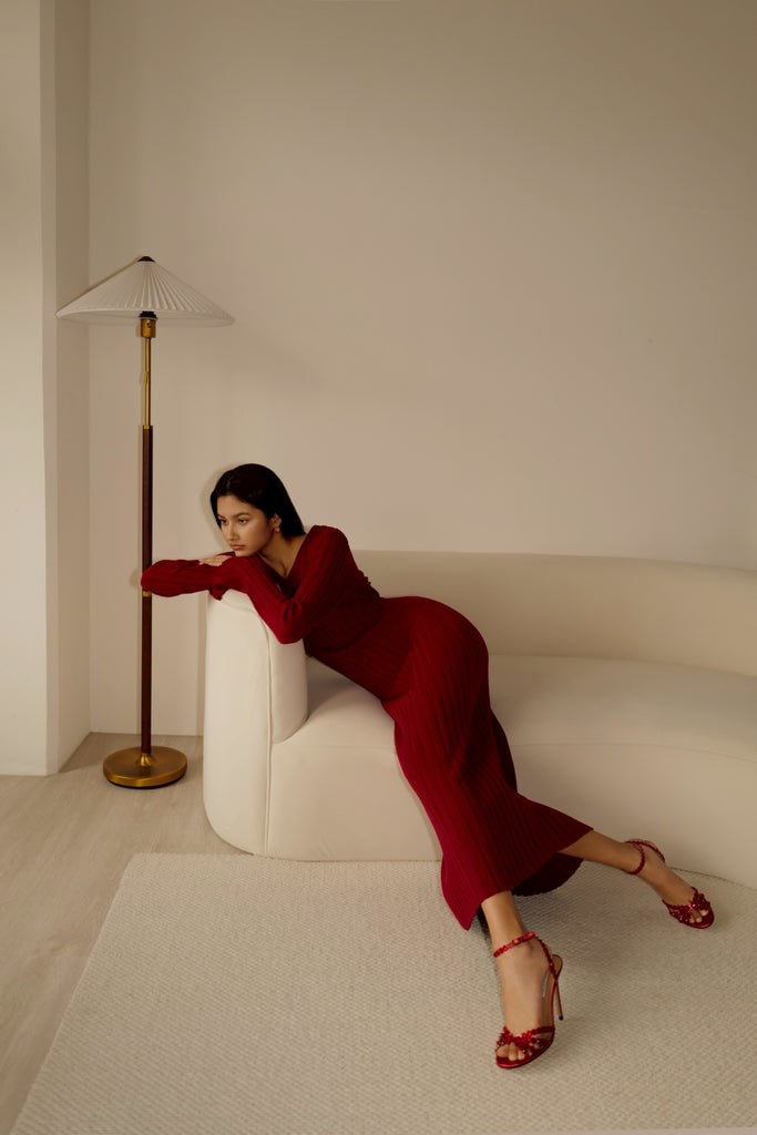 My natural beauty maxi knit dress