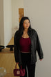 Urban Tan Faux Leather Shirt jacket in black