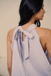 More than perfect bubble halter top in blue