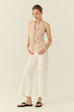 California sunset flare elastic jeans in white