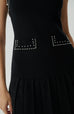 Hand beaded embroidery knit midi dress