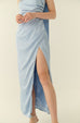 Aussie wedding ruching gown in blue