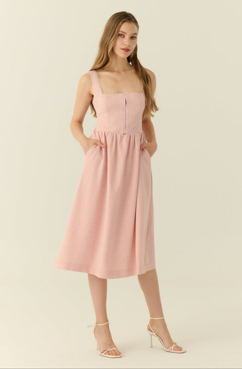 Sherri corset dress in pink