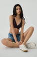 Invisible supportive bra in dark grey