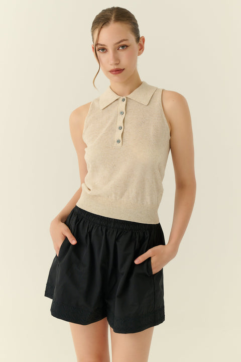 Golden hour knit top in beige