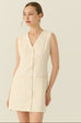 The parisian button down shift dress in beige
