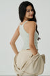 Quiet luxury knit top in green