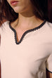 Gracie V neck tweed dress in white