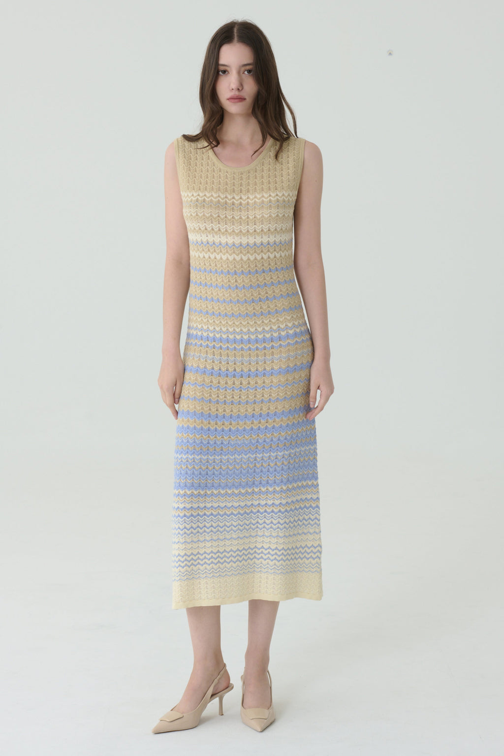 Mermaid fairytail stripes knit dress