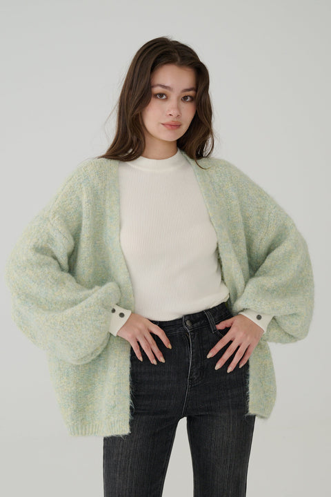 Color Mood Open Cardigan in Apple Green