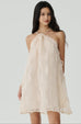 Tutu mini dress with belt in beige