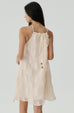 Tutu mini dress with belt in beige
