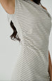 Aussie elastic stripes dress in beige
