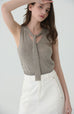 Tie me softly knit tank in grey