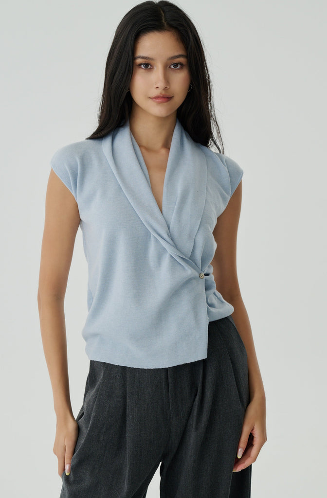 Keep in line cooling knit top in blue