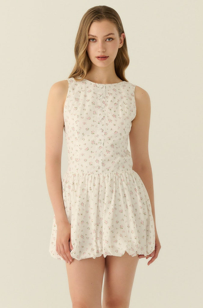 Cannes button down bubble dress in floral print