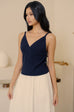 Layering knit vest in navy
