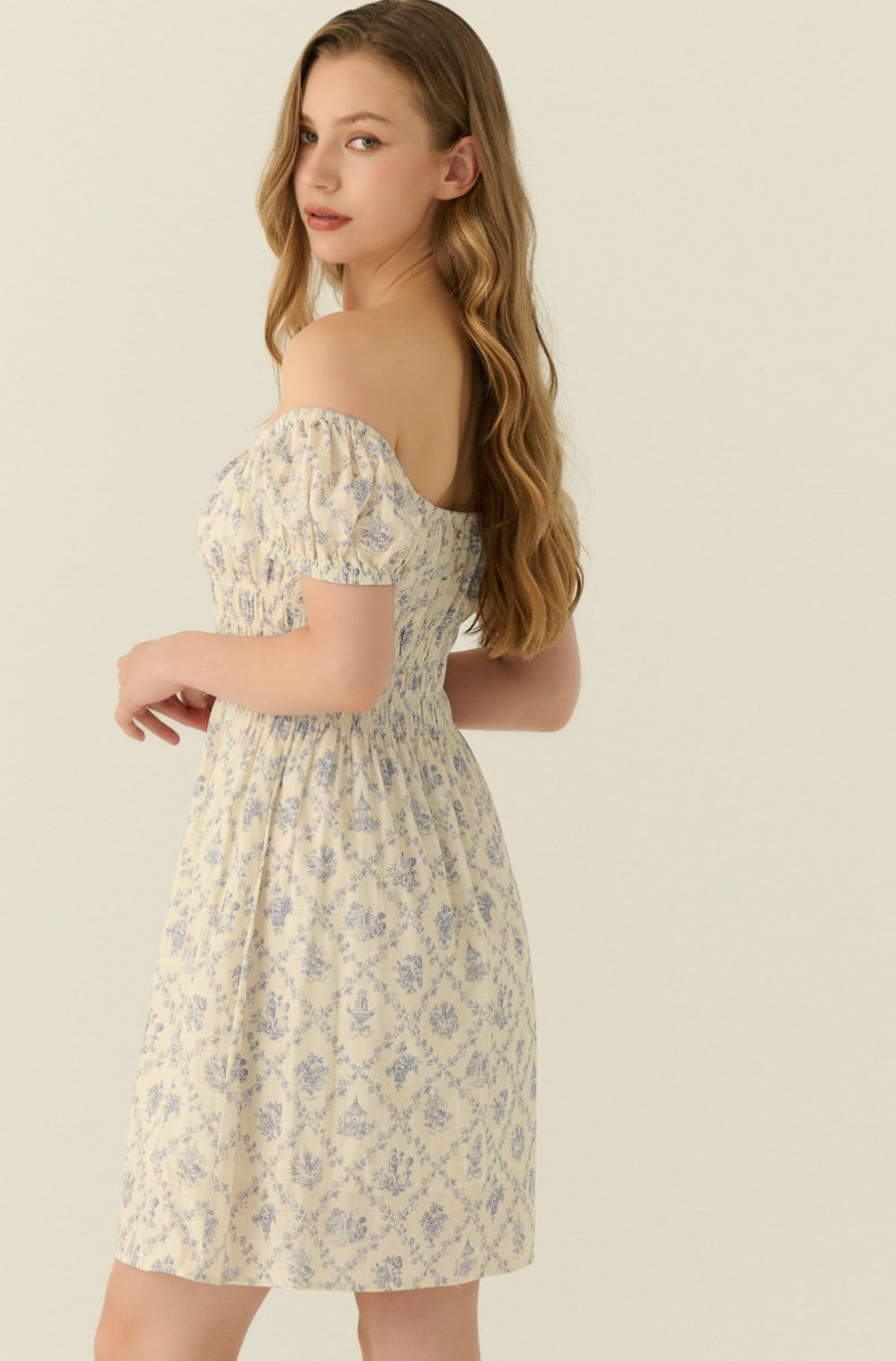 Azulejo print mini dress