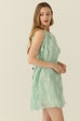 Tutu mini dress with belt in green