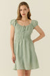Green polka dots mini dress