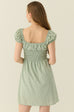 Green polka dots mini dress