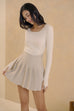 Sweet girl pleated skirt in beige