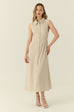 Élune classic maxi shirt dress in beige