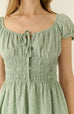 Green polka dots mini dress