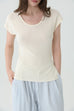 Cloud knit t-shirt in beige