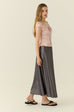 Square neck silk top in pink