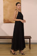 Girls date halter maxi dress in black